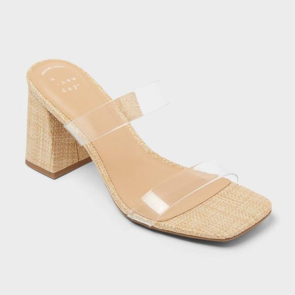 A New Day Shoes - Women’s Hattie Heels with Memory Foam Insole - Natural 8